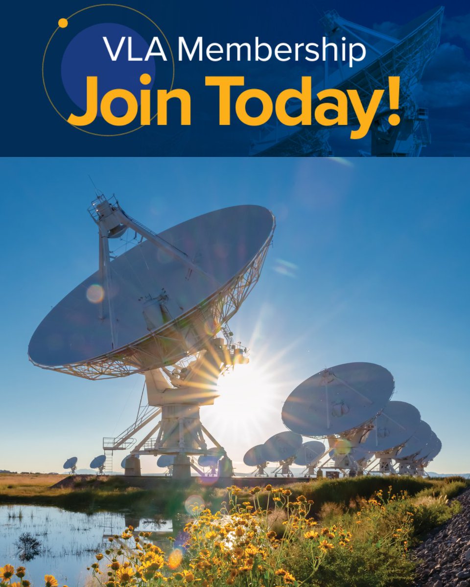 TheNRAO's tweet image. Support the Very Large Array (VLA) by joining our Membership Program today!
Inspire the next generation of scientists by supporting K-12 #astronomy and #STEM education initiatives - for as low as $25/year!
Join today: public.nrao.edu/join
