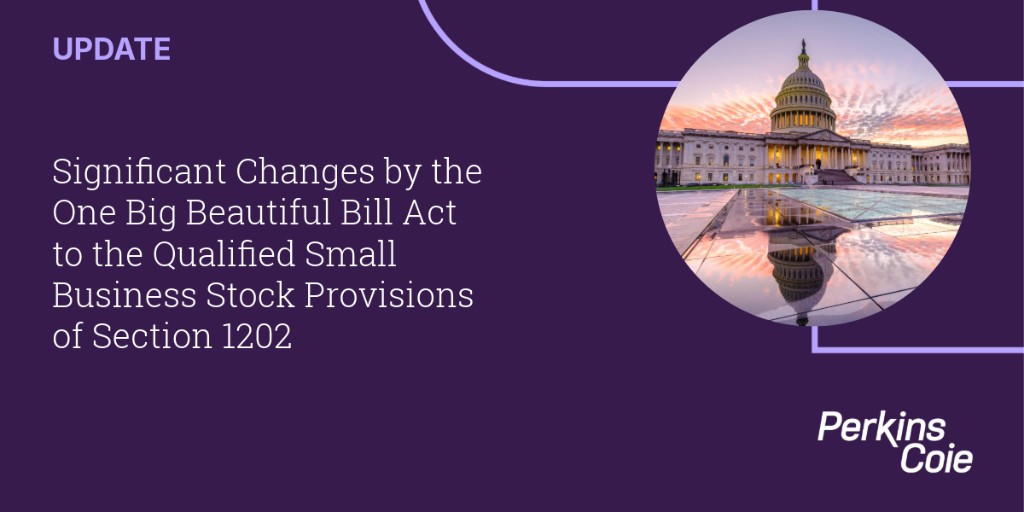 Perkins Coie (@perkinscoiellp) on Twitter photo The One Big Beautiful Bill Act brings major changes to the Qualified Small Business Stock (QSBS) provisions under Section 1202, including tiered gain exclusions and higher asset ceilings. Partner Bryan Smith and Counsel Eric Ashcroft highlight some of the principal changes in The One Big Beautiful Bill Act brings major changes to the Qualified Small Business Stock (QSBS) provisions under Section 1202, including tiered gain exclusions and higher asset ceilings. Partner Bryan Smith and Counsel Eric Ashcroft highlight some of the principal changes in