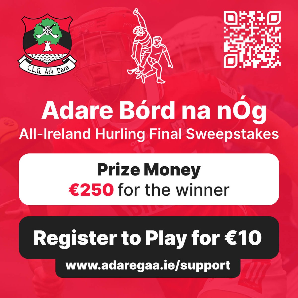 AdareGAA's tweet image. 💚 All Ireland Hurling Final Predictor 🤍
Do you want to win €250 - enter our All Ireland Hurling Predictor for only €10.
Just click here mailtrack.io/l/792a182763a8…
All proceeds go towards the Bord na nÓg and all support is greatly appreciated 💚🤍