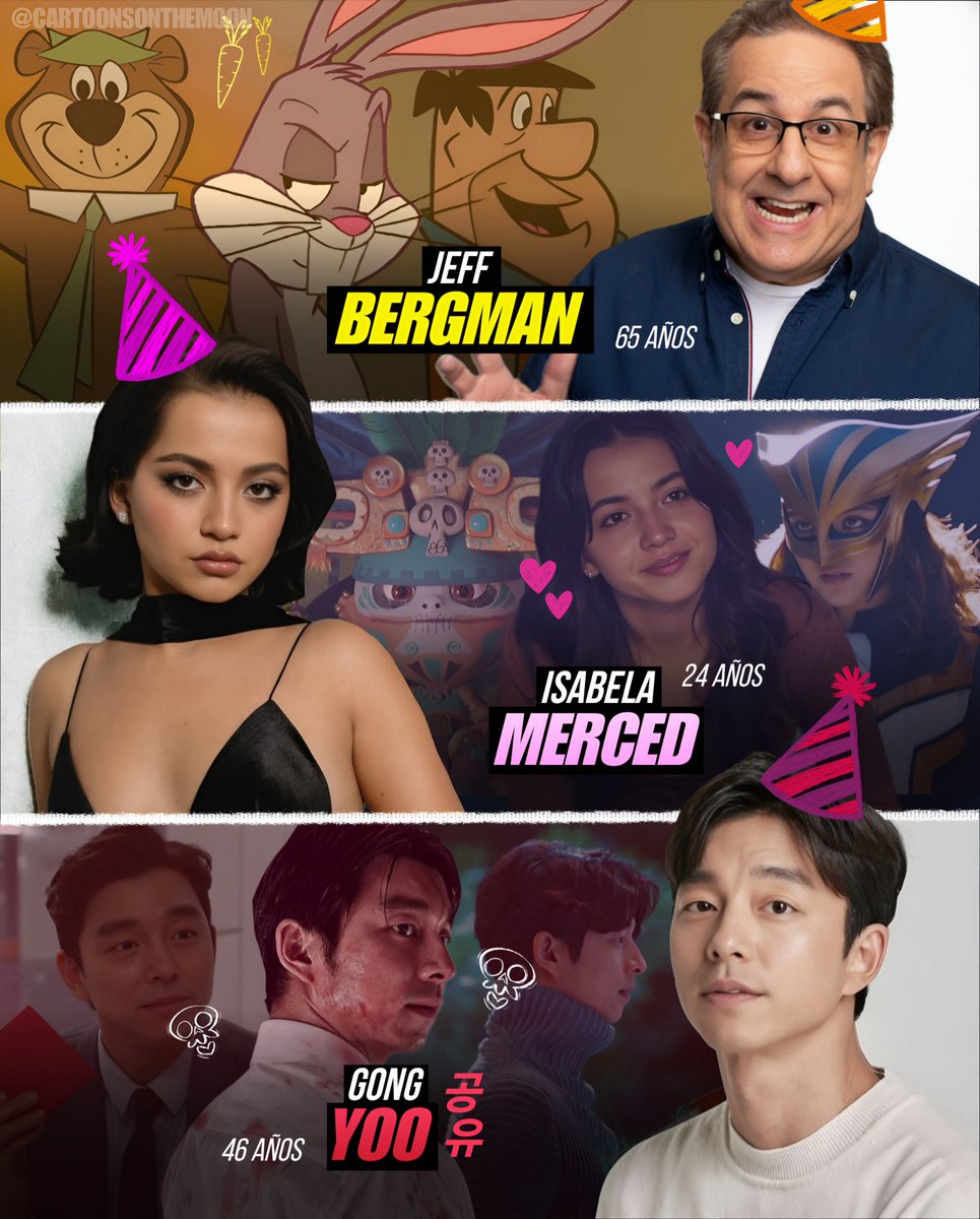 ¡Hoy son los cumpleaños de los actores Jeff Bergman, Isabela Merced y Gong Yoo!