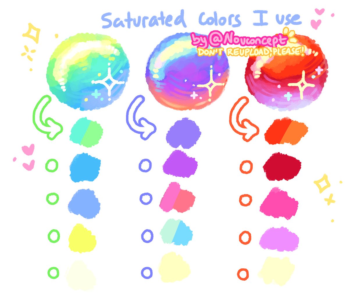 nouconcept's tweet photo. more saturated color palettes I like to use in my art! ✨🌈 https://t.co/thSqWvTnsu