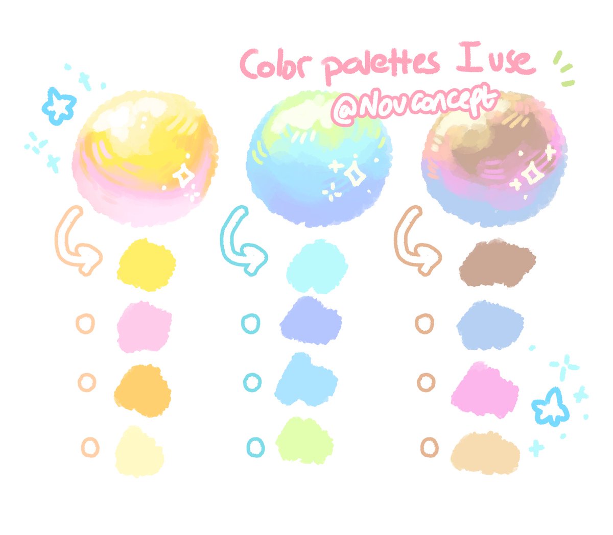 nouconcept's tweet photo. more saturated color palettes I like to use in my art! ✨🌈 https://t.co/thSqWvTnsu