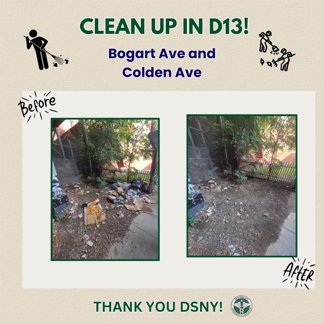 KristyMarmorato's tweet image. Major shoutout to @nycsanitation for rolling through District 13 and making a big impact once again! Your efforts help keep our neighborhoods clean, safe, and welcoming ๐ช๐งน