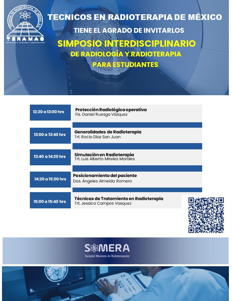 MexTecRT's tweet photo. TERAMAC hace una invitación muy especial que puede marcar un antes y un después en tu formación profesional.

Este 26 de julio de 2025, tienes la oportunidad de formar parte del Simposio Interdisciplinario de Radiología y Radioterapia para Estudiantes.

$ https://t.co/CGHa8EPhZJ