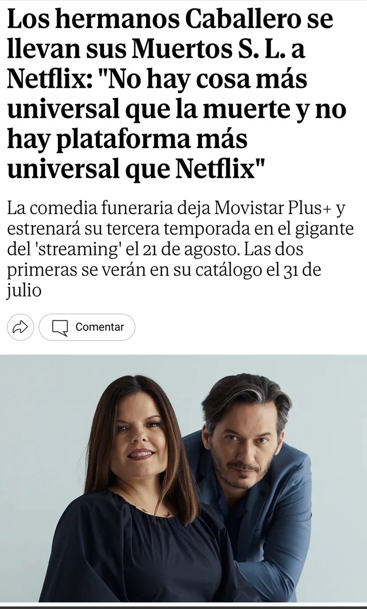 Por fin podemos contarlo. #MuertosSL EN <a href="/NetflixES/">Netflix España</a> Gracias a todos los que han hecho posible esto.