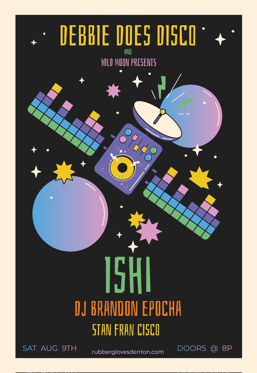 Excited to be performing in Denton! Catch me at #RubberGlovesdenton Sat, Aug 9th!. A party worth your time.
Save now: tapthe.link/dAwA1Ga6V

#Denton #dentontx #unt #dentonmusic #ishimusic