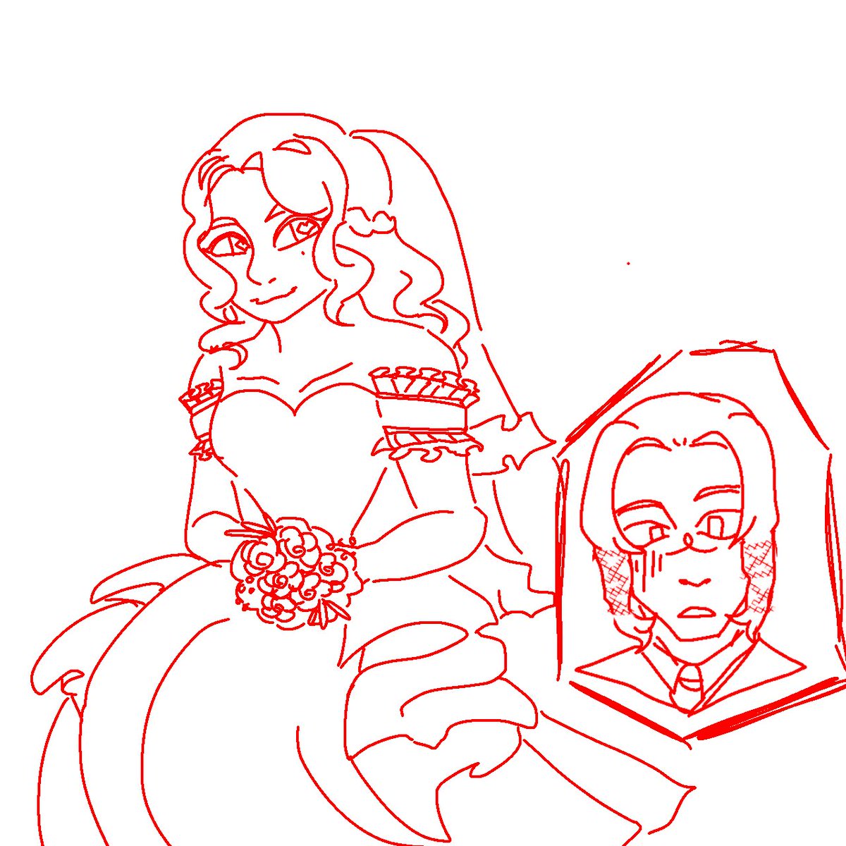 Noritoshilover's tweet photo. Another wedding doodle 
I’ll probably finish it later… ^_^

#glassarrows https://t.co/gd1vxdgIE3