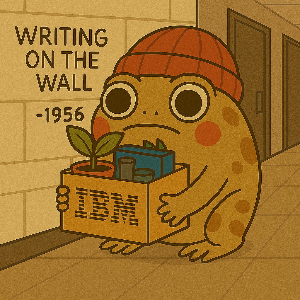 RayniCoinSol's tweet photo. The writing was on the wall. Literally.
Rayni read it. Winked.
And then left with his dignity, his hat, and 14 stolen office pens.
“Replaced by AI?”
Some frogs panic. Legends pivot.
$Rayni #KeepItMoving #Unfazed #Meme #Solana #Memecoin #Humans #BeanieGang #Rayni #RayniTheRainFrog #Rainfrog