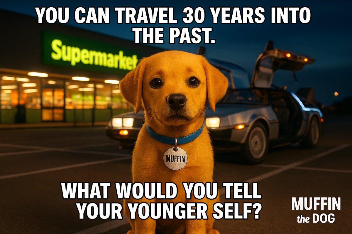 MuffinTheDogSOL's tweet photo. ๐ฅIf you had one shot to go 30 years backโฆ
What would you tell your younger self?
Muffin the Dog is listening. ๐ถ๐
#TimeTravel #BackToThe90s #MuffinWisdom #WhatIf #DeepMeme #DeLoreanVibes #DoggoSaysThink #MuffinTheDog https://t.co/tgZKI9x6aT