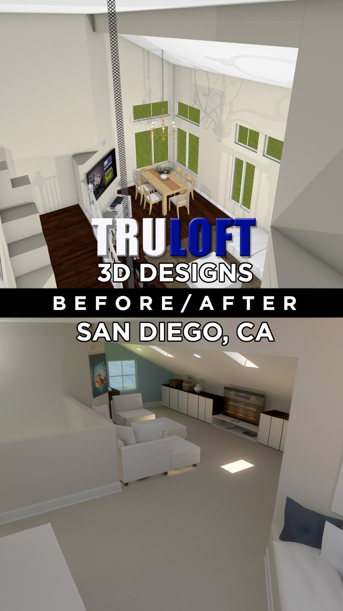 TruPlans's tweet image. Got high ceilings over your living room? 🏡
Turn that empty space into a cozy open loft with a high ceiling conversion!
3D Designs let you see it all before construction starts.
How would you use this new space? 👀
#HighCeilingConversion #3DDesign #LoftAddition #BeforeAndAfter