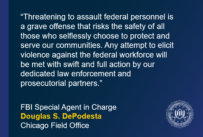 FBIChicago's tweet image. Federal Inmate Sentenced to Additional Seven Years in Prison for Threatening U.S. Probation Officer in Chicago. Read more: justice.gov/usao-ndil/pr/f…