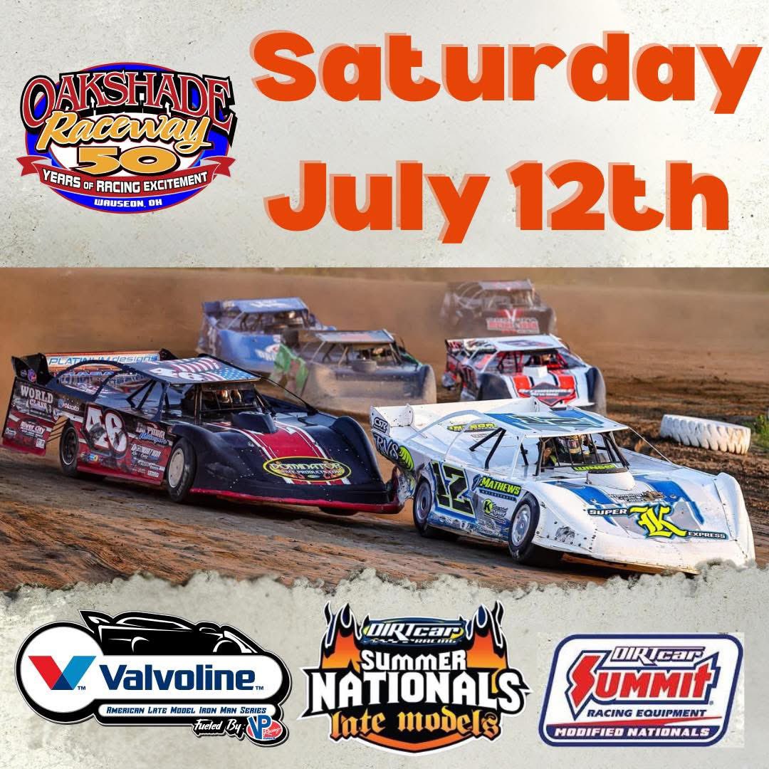 tilleyracing's tweet image. Three OHIO RACES coming up!
@Valvoline / American Late Model Iron-Man Series
Saturday 7/12
@OakshadeRaceway - Wauseon, OH
$10,000 to win / 28th Annual Birthday Race
Co-sanctioned with @DIRTcarRacing @SummerNationals
Friday 7/18
MRP Raceway Park - Williamsburg, OH
$7,500 to…