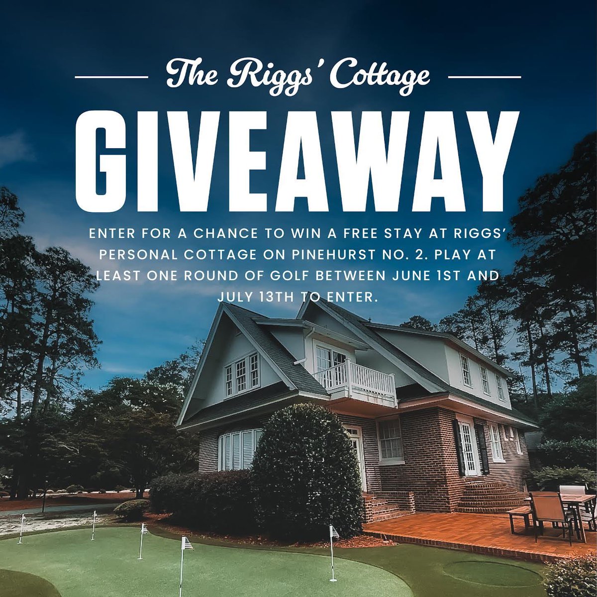 stoolgolftime's tweet image. 🏡 LAST CALL 🏡
One winner and up to 7 friends will get a FREE two-night stay at @RiggsBarstool’s cottage.
Book at least one round of golf through @stoolgolftime to enter. The more rounds you play through July 13, the more entries you get.