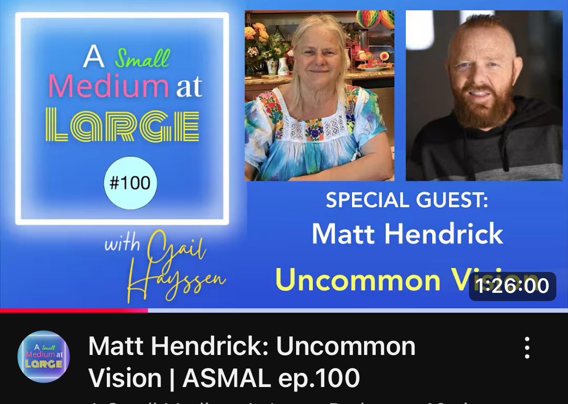 matthendrickart's tweet image. I recently was on A Small Medium at Large talking about my book and psionic experiences. Grateful for these moments and wanted to share.
Watch here: youtu.be/pkrnKjZez8M?si…
