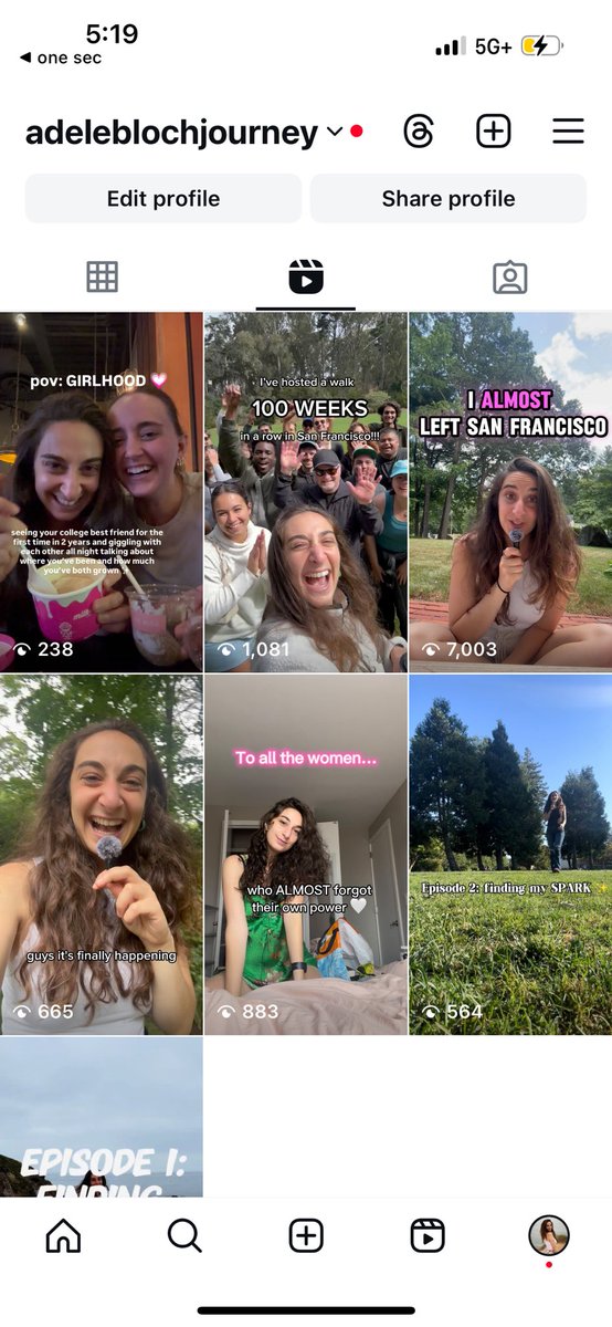 adele_bloch's tweet image. one of my videos got over 7K views!!!
doubled my following
proud! 🥹