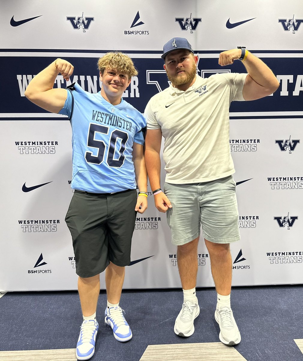 Gavin Bonanno (@gavinbonanno) on Twitter photo I am proud and grateful to share that I have received an offer from <a href="/WCtitansFB/">Westminster Football</a> to play football at the next level. Thank you to <a href="/coachbenzel/">Scott Benzel</a> and <a href="/CoachMundis/">Connor Mundis</a> for believing in me and making me feel at home when we visited.
Check out the picture of me with Coach Mundis - proof I am proud and grateful to share that I have received an offer from <a href="/WCtitansFB/">Westminster Football</a> to play football at the next level. Thank you to <a href="/coachbenzel/">Scott Benzel</a> and <a href="/CoachMundis/">Connor Mundis</a> for believing in me and making me feel at home when we visited.
Check out the picture of me with Coach Mundis - proof