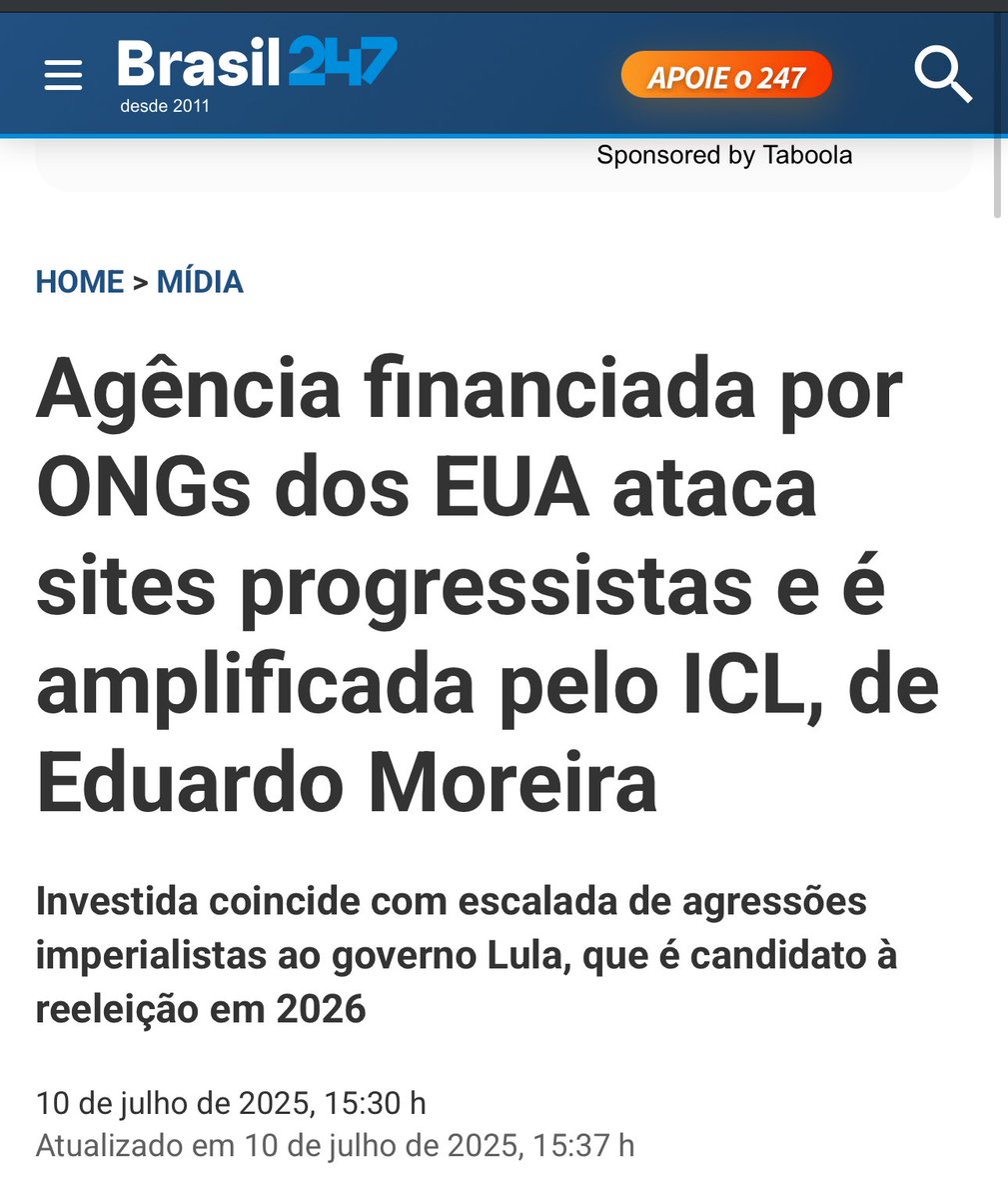 O Brasil 247 faz propaganda para Bets. Foi criticado numa reportagem da Agência Pública. A resposta? Apelar para um suposto discurso anti-imperialista para fugir da questão central: apoiar Bets.