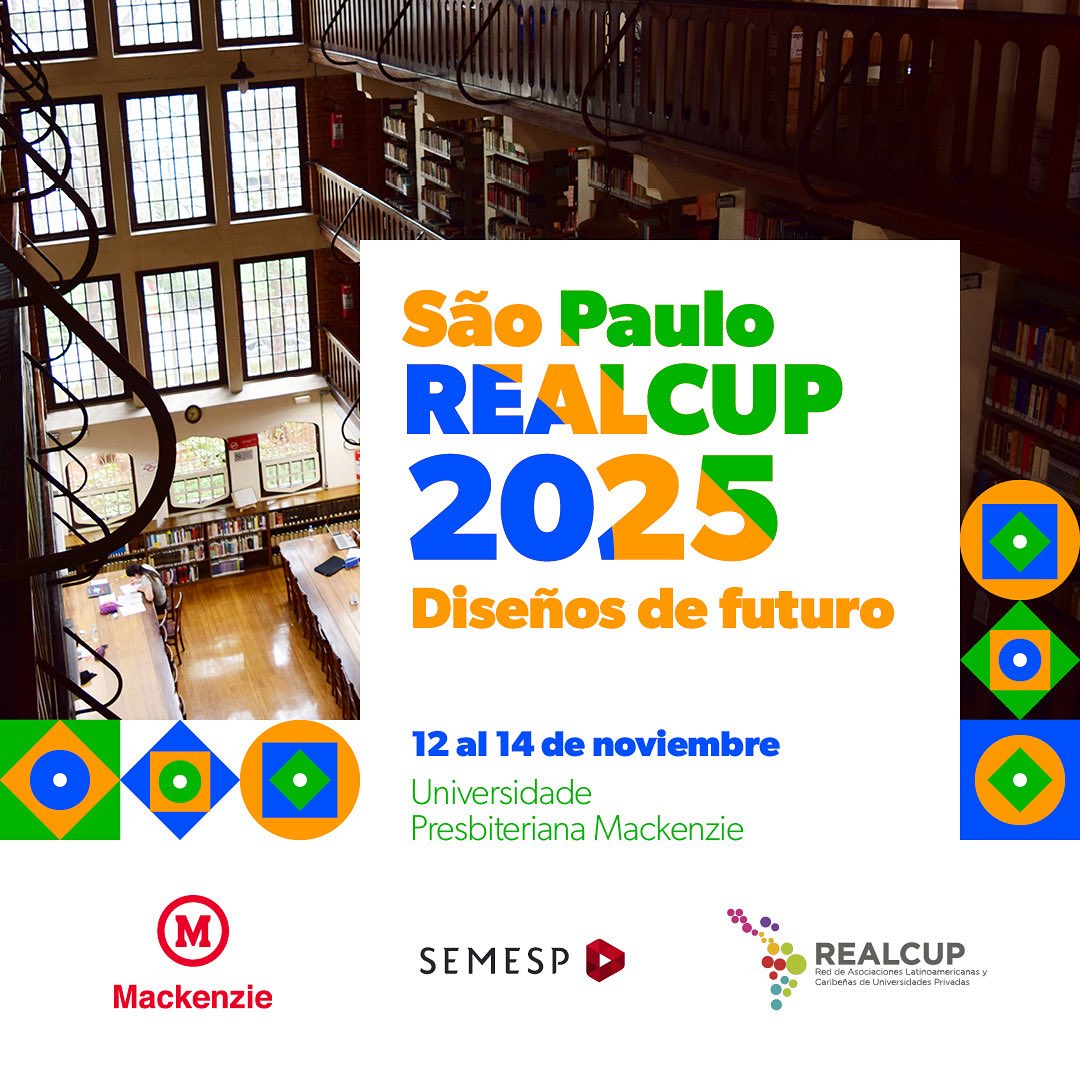 Orgullosos de ser parte del equipo de "São Paulo REALCUP 2025. Diseños de futuro". Será del 12 al 14 de noviembre en <a href="/mackenzie1870/">Mackenzie Oficial</a> en Brasil. Hemos diseñado la web y el programa de invitados. Matrícula abierta en: realcup.org/saopaulo2025/