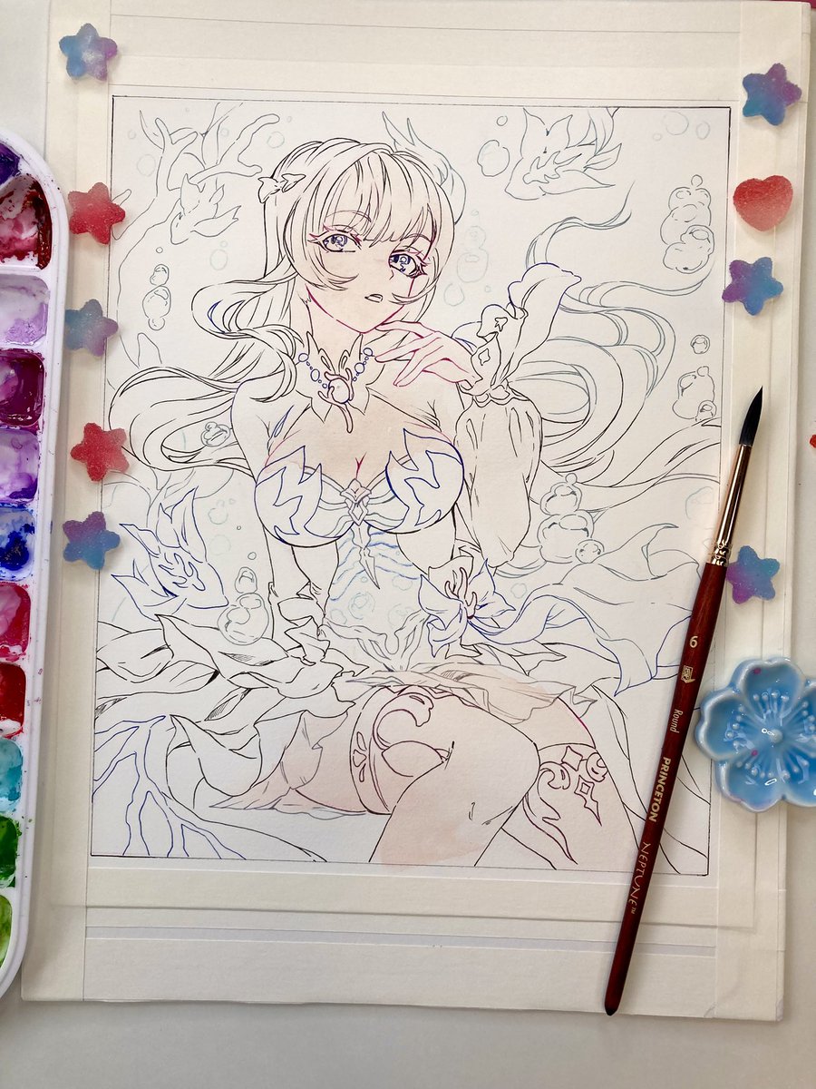 oakteaparty's tweet image. New piece!! Hysilens from honkai star rail
Live now working in watercolor! 💖💕✨
🎉 twitch.tv/OakteaParty 💫
