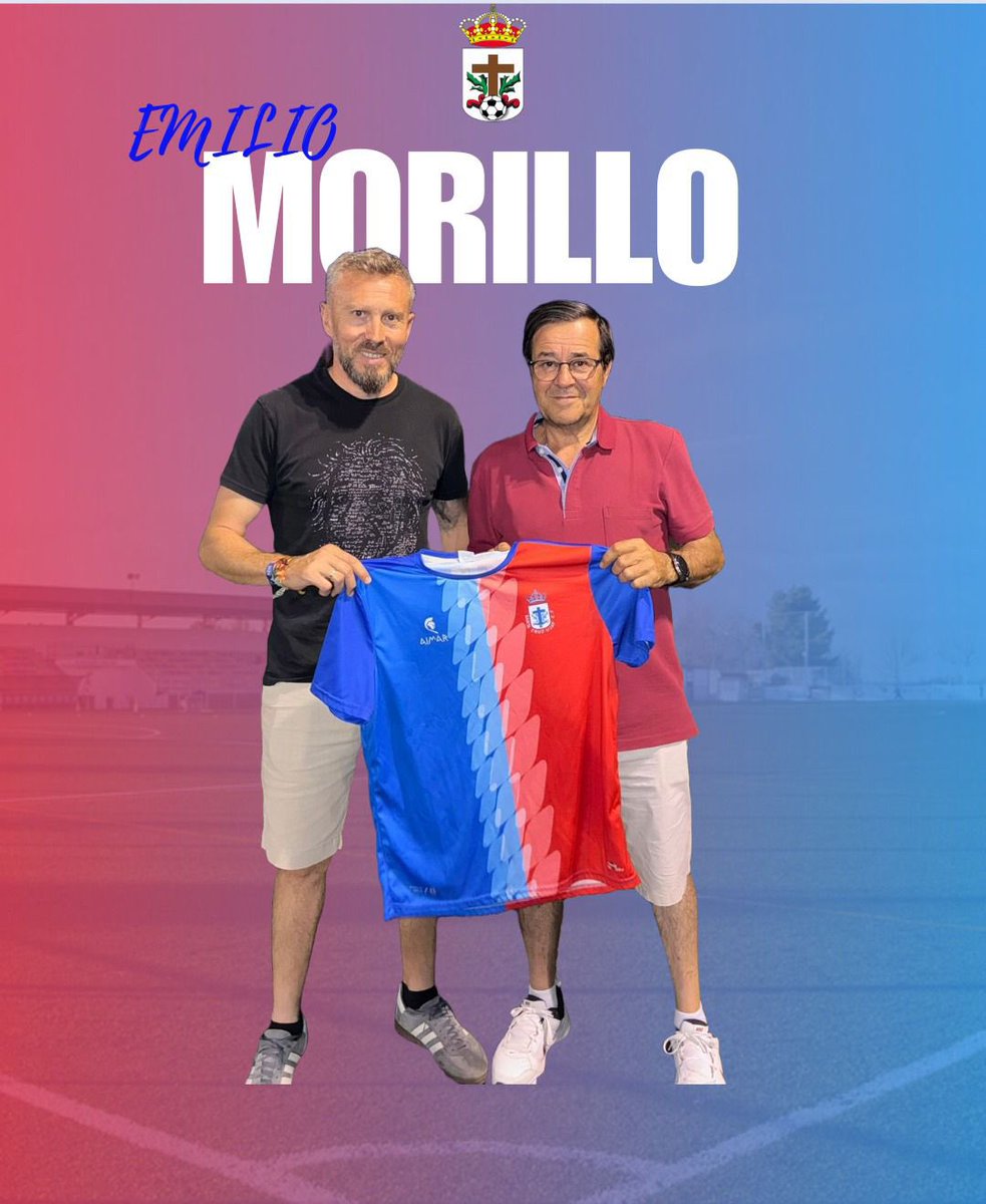 Emilio Morillo, nuevo entrenador del Santa Cruz Ujaf. 
Con licencia UEFA PRO y experiencia en Segunda B, Tercera y fútbol inglés, llega con compromiso, liderazgo y ambición para esta nueva etapa. ¡Bienvenido, míster, y mucha suerte en tu nueva casa!❤️💙