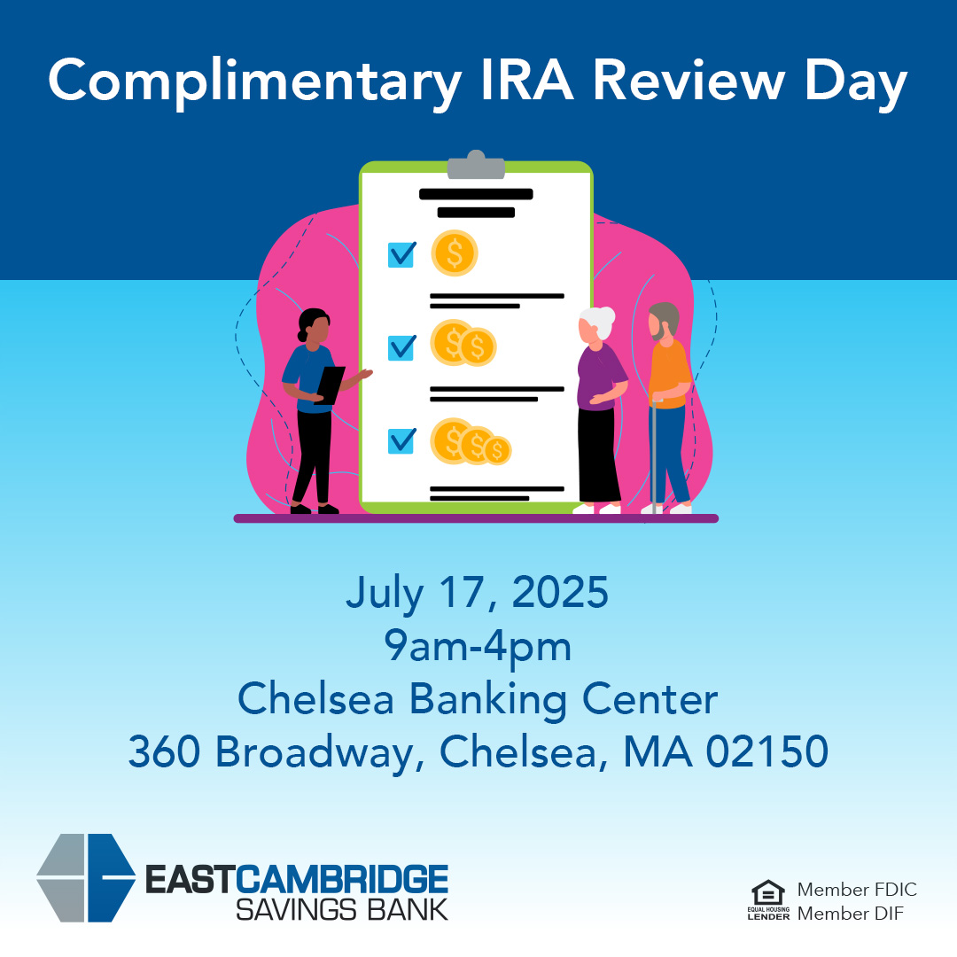 Have questions about Individual Retirement Accounts (IRAs)? Join us for a complimentary IRA Review Day on July 17 at our Chelsea Banking Center. To learn more and to register, click here: hubs.li/Q03wLl1q0