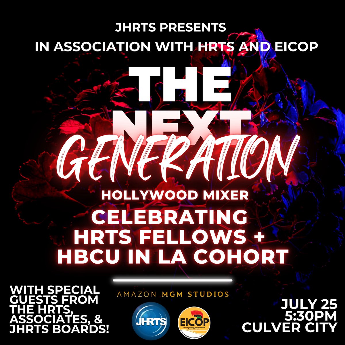 Join JHRTS &amp; EICOP in celebrating the HRTS Fellows &amp; the HBCU in LA cohort. This is a not-to-miss event. Come share career advice &amp; get tips from industry leaders ­in a casual, outdoor setting with guests from the HRTS, Associates &amp; JHRTS Boards.
 
RSVP: hrts.org/eventsmodule/#…