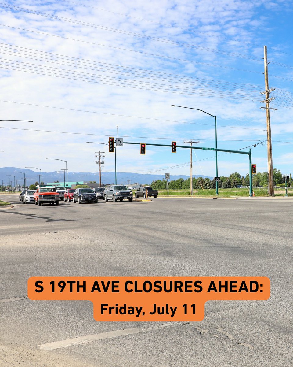 BZNStreetReport's tweet image. S 19th Ave Construction: Tomorrow we’re pouring asphalt. Expect closures on W. Babcock, Olive, Koch, Dickerson, College, Garfield, Lincoln & Kagy at S. 19th. One lane open each way on 19th; no left turns. Right turns stay open for local access. Use alternate routes!