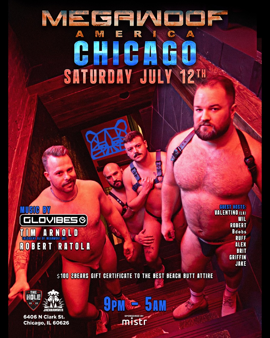 🔥 MEGAWOOF AMERICA takes over JACKHAMMER this Saturday @ 9pm! Bringing the beef, the booty, and the bad boys!
💦 Hosts &amp; GoGo Team:
Valentino (LA) • Ruff • Stoney
Jake, Griffin &amp; Brit
— and the wild trio:
🐻 Wil, 🐻 Bob, 🐻 &amp; Rob — triple trouble and fully unleashed!