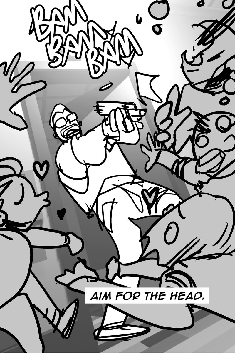 Plaster_Harris's tweet image. From the mini comic, free to all backers!
The head of security misidentifies those under the influence of Salome's spell (the 'turned') as zombies
based on the head of security at the hotel i used to work at (who was also the janitor)
Launches Aug 5th
