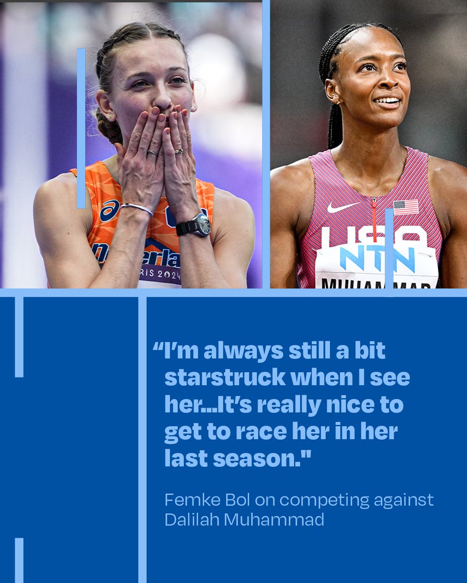 OnHerTurf's tweet image. Even Femke Bol still gets starstruck by the legendary Dalilah Muhammad. 馃ぉ