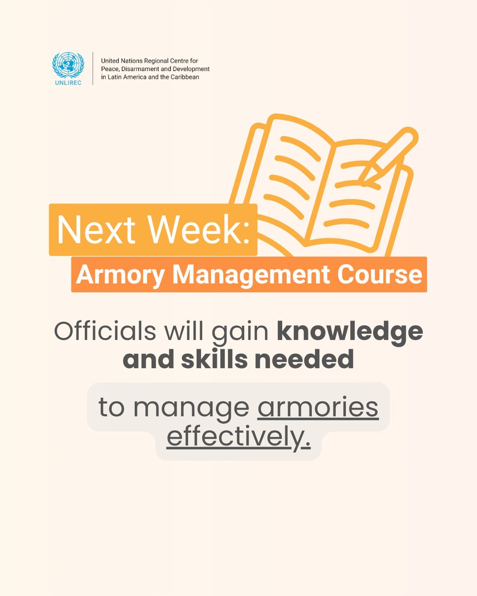 UNLIREC's tweet image. 🧰 Secure arsenals help build safer communities

Next week, officials from 🇧🇧 Barbados and the Eastern Caribbean will participate in the Armory Management Course in 🇬🇩Grenada.

📲 Swipe to see how Caribbean States are stepping up.

Organized with @GNDPOLICEFORCE | Funded by 🇺🇸