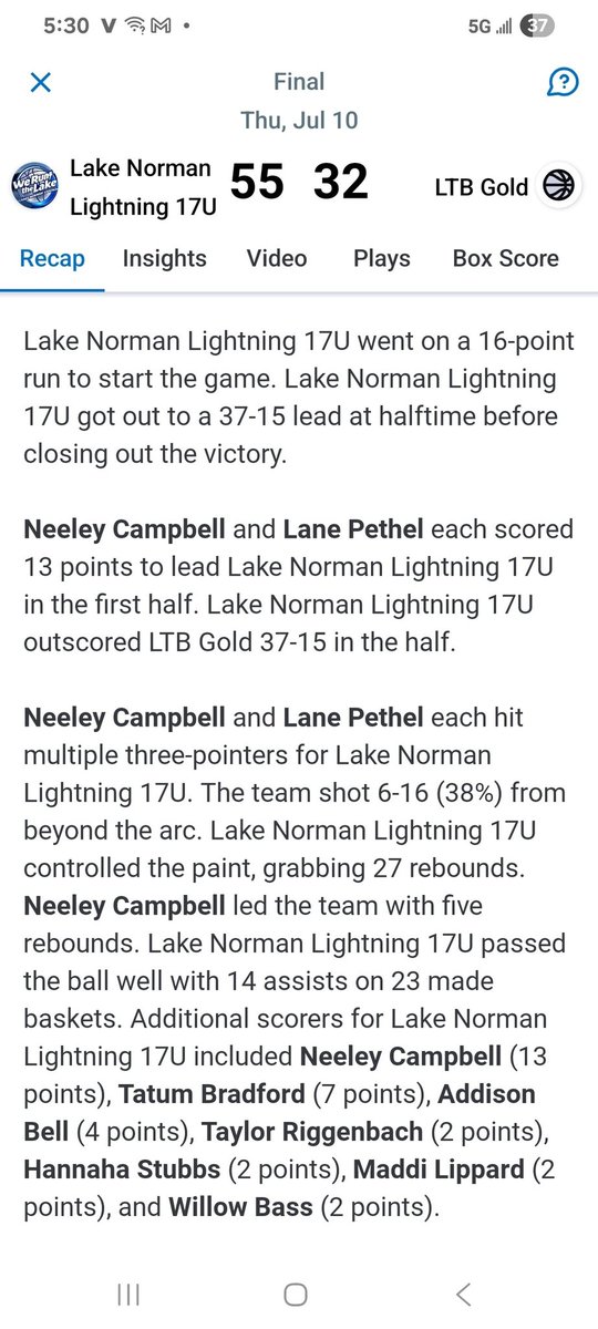 Started off 🔥..... LKN Lighting for the Win!!! <a href="/lanepethel24/">lane pethel</a>