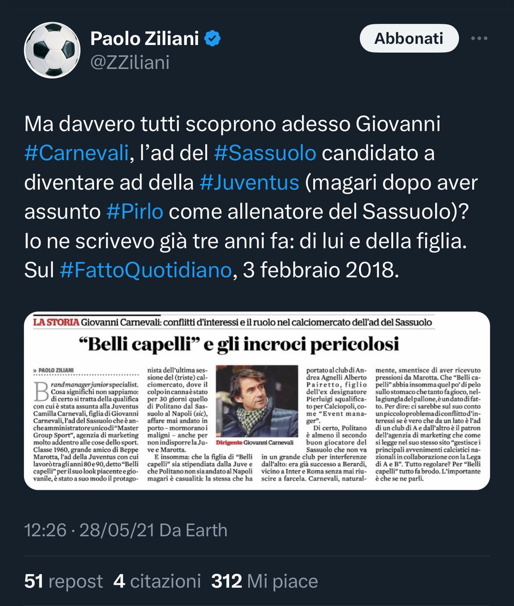 SandroSca's tweet image. Torna in A
Prima mossa: 12 milioni all'Inter per Buchanan, flop totale e mezzo rotto
Il vero Demone!
E quello del cappuccino ora MUTO.