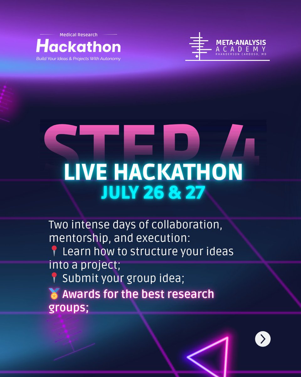 What if you could turn a concept into a structured research idea in just 4 steps?

That’s what the Medical Research Hackathon is all about:

📘 Step 1: Learn about research methodology and five powerful methods for idea generation
🧠 Step 2: Apply it independently with hands-on