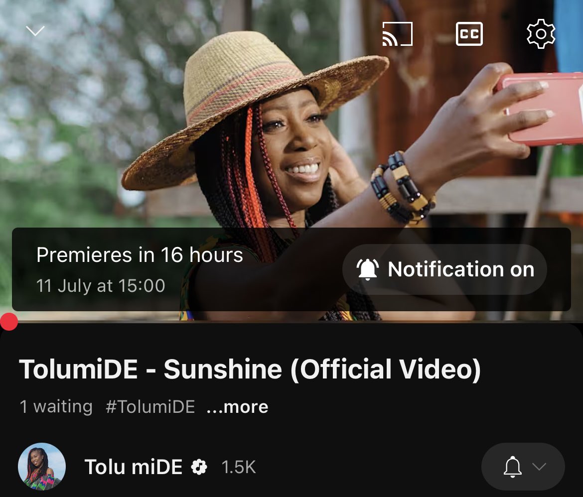 tolumide's tweet image. SUNSHINE ☀️ official music video premiers tomorrow!! Click the link to turn on notifications and subscribe to my YouTube channel! ♥️
youtu.be/7VvRn-YTS2s?si…
#TolumiDE #Sunshine #NewMusicFriday #NewRelease #MusicVideo #AfroPop #Afrosoul #Afrobeats