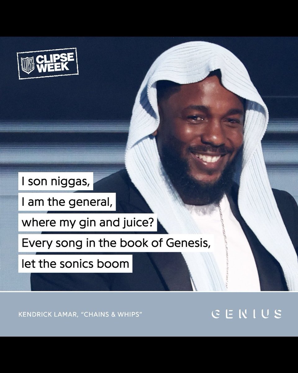 on “nosetalgia” it was TENs and now on “chains &amp; whips” it’s GENs 🤯 kendrick is back flexing his pen on this new clipse feature 🔥