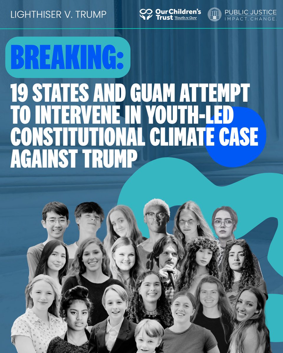 youthvgov's tweet image. Youth in Lighthiser v. Trump will head to federal court Sept. 16–17 in Missoula, MT to halt 3 Trump orders that worsen the climate crisis. This marks the first live testimony in the case. Stay tuned for how to attend + support. Learn more: ourchildrenstrust.org/lighthiser-v-t…
