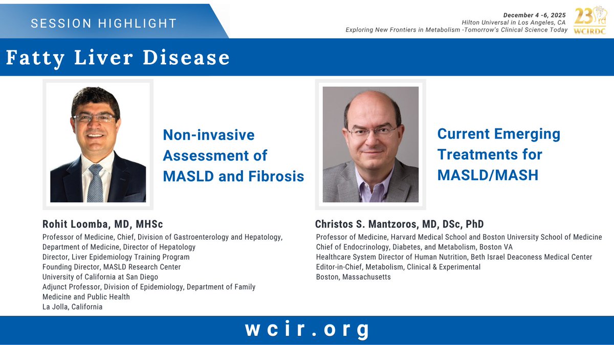 YHandelsmanMD's tweet image. Check out the new session "Fatty Liver Disease" with our esteemed speakers at the 23rd annual WCIRDC and earn #CME credits!
Register now for #Discounted rates until Sep 16th at wcir.org/registration
#WCIRDC2025 #23WCIRDC #MedEd #MedicalConference #Diabetes