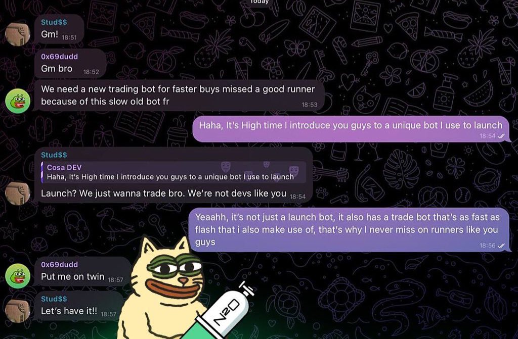 Nitrob0t_io's tweet photo. Why use slow bots, when you can Launch and Trade Nitro!

#Solana #cryptocurrencytrading #bullrun #MemeCoin #NitroBot https://t.co/DwJHv0Xa2A