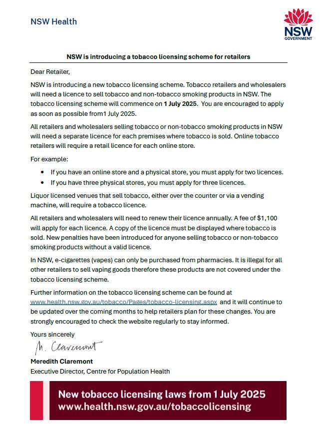 On 2 June 2025 Premier Minns called on the federal government to slash the  tobacco excise because it was fuelling a gangster run illegal tobacco  industry. Sounded good. But from 1 July