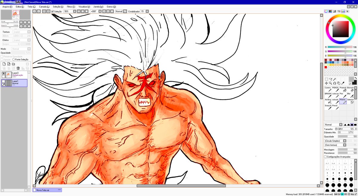 shinzankuro's tweet image. NOT A WIP.

Studing a bit... What if Zankuro from Samurai Spirits gained the &quot;God Rugal&quot; treatment in a CVS game, absorbing the Satsui no Hadou