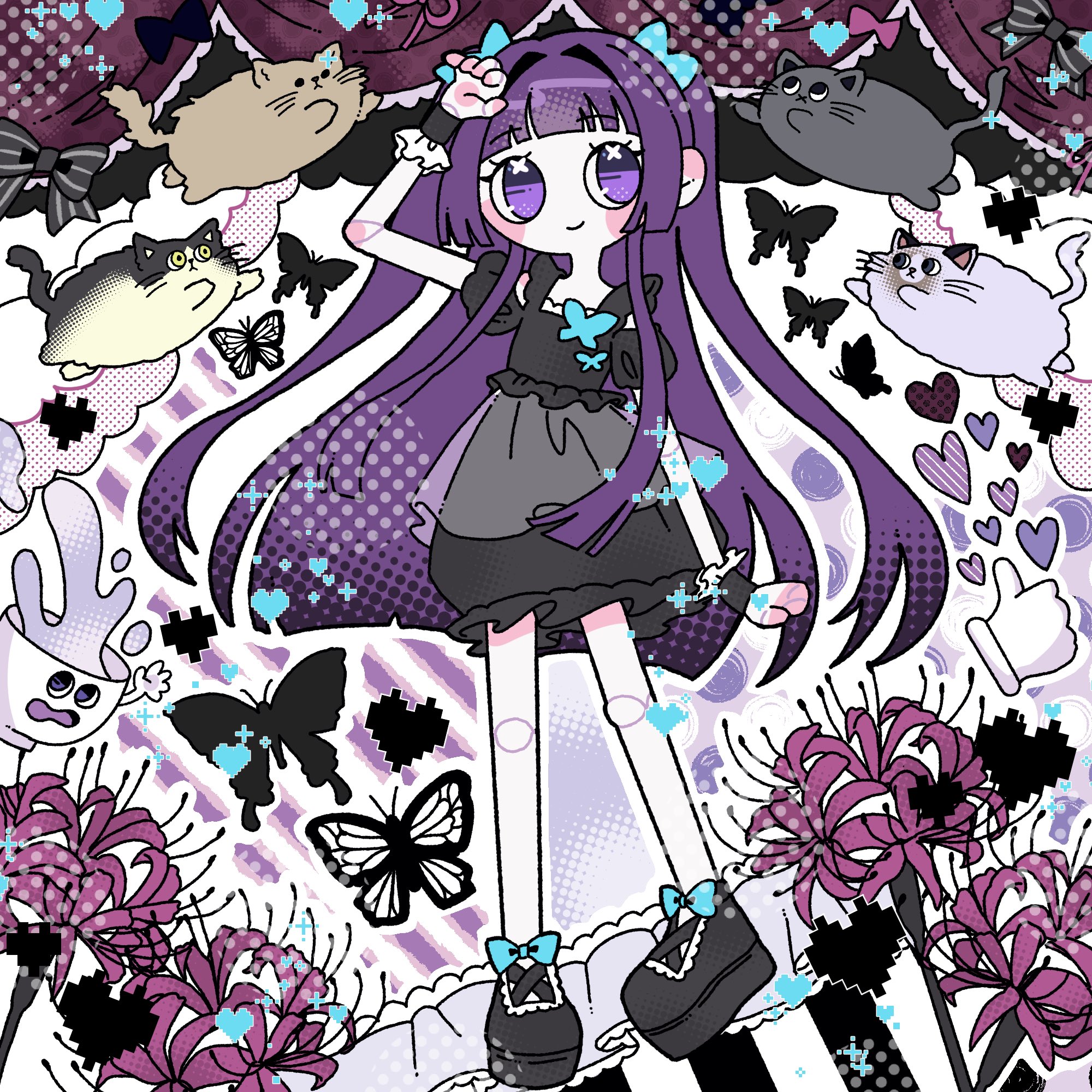 絵画 。壁掛け絵☆【猫ちゃんが丁寧に守ってくれる胡蝶蘭がもたらす幸せ】 絵画 。壁掛け絵☆【猫ちゃんが丁寧に守ってくれる胡蝶蘭が