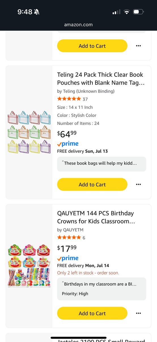 Are there any sprinkling fairies out there tonight?  Neither of these are on sale for #PrimeDay BUT the top one is my most wanted item and the birthday kit is almost sold out! 🤞🏽🤞🏽🤞🏽#clearthelist #helpateacher #wishlist #ClearTheLists2025 amazon.com/hz/wishlist/ls…