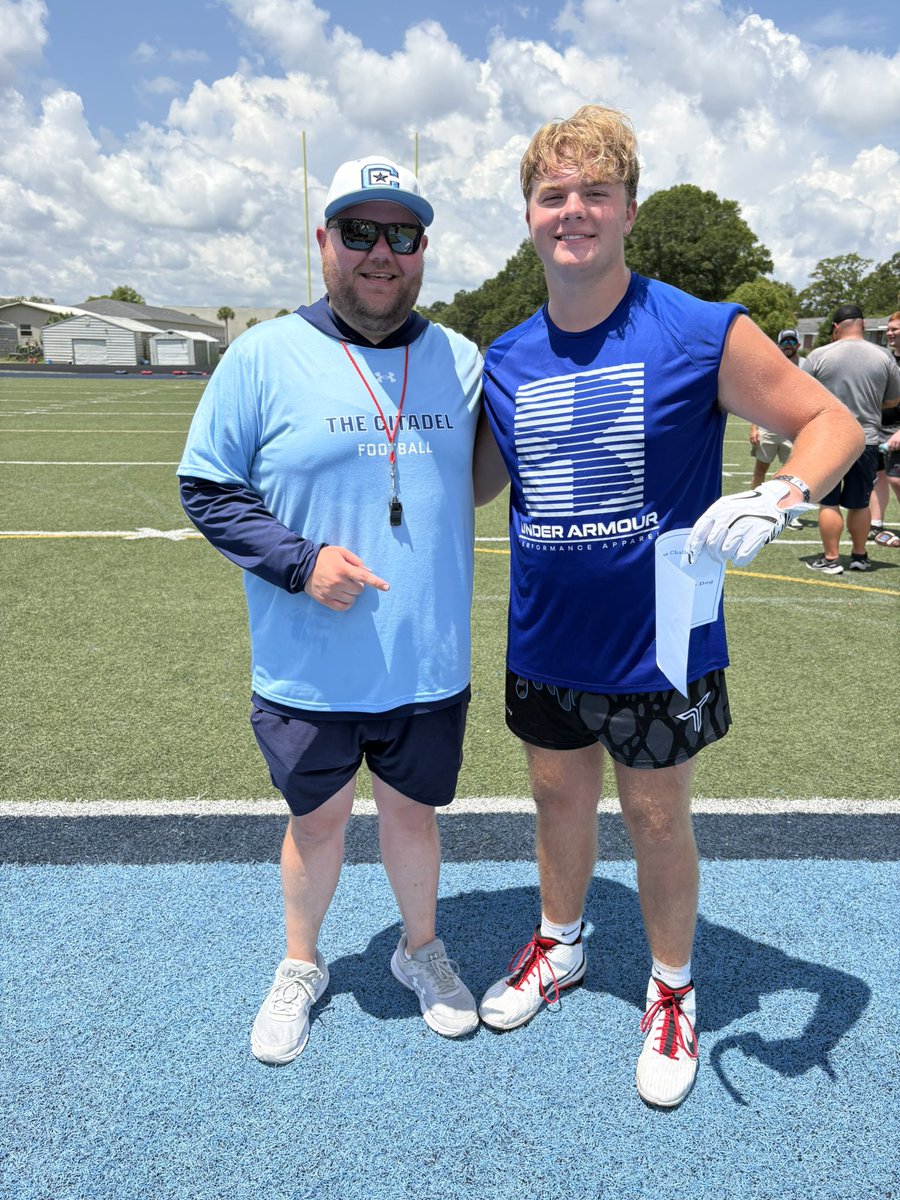NoblesDax's tweet image. Had a great time at The Citadel Lineman Camp! Grateful for the coaching, the competition, and the chance to get better every rep. Honored to be named Top Dog of the 9th Grade Lineman Challenge! @KoachDrayton @CoachRAPinilla @CoachGuard_  @NoblesBrock  @CitadelFootball…