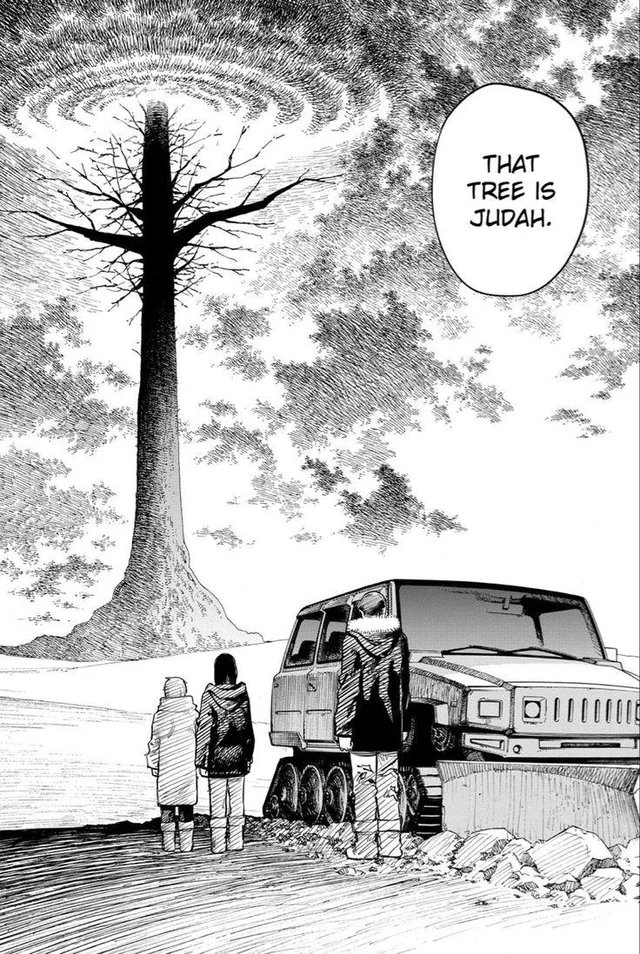 donottheskeez's tweet image. Do you guys think Fujimoto will make CSM a prequel to Fire Punch? I think theres definitely a possibility. The whole concept of humans becoming trees and the fact that chainsaw mans current timeline (1999) fits with the timeline of when the world started to freeze in fire punch