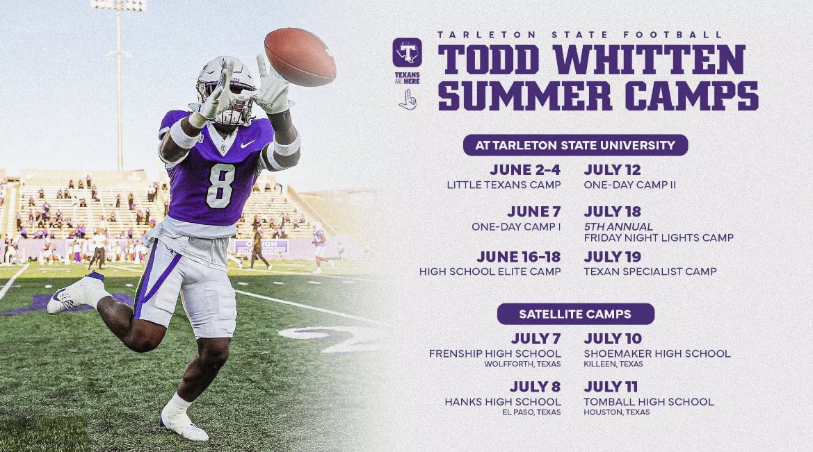 Samuel Wright III (@sam_wright2026) on Twitter photo I will be at <a href="/TarletonFB/">Tarleton State Football</a> satellite camp at Tomball HS tomorrow!!! Excited to showcase my skills and compete! <a href="/PaetowFootball/">Paetow Football</a> <a href="/CoachTyroneNix/">Coach T.Nix</a> <a href="/coachdhicks/">Coach Hicks</a> <a href="/charlie_ayro/">Coach Ayro</a> <a href="/CoachWaltonTSU/">Mike Walton</a> I will be at <a href="/TarletonFB/">Tarleton State Football</a> satellite camp at Tomball HS tomorrow!!! Excited to showcase my skills and compete! <a href="/PaetowFootball/">Paetow Football</a> <a href="/CoachTyroneNix/">Coach T.Nix</a> <a href="/coachdhicks/">Coach Hicks</a> <a href="/charlie_ayro/">Coach Ayro</a> <a href="/CoachWaltonTSU/">Mike Walton</a>
