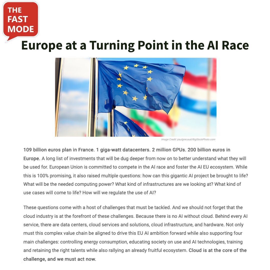 OVHcloud_APAC's tweet image. Europe’s €200 billion investment aims to lead the global AI race. Benjamin Revcolevschi, CEO, @OVHcloud explores with @TheFastMode what it takes to succeed with ethical, responsible and sustainable AI.
Read more here: bit.ly/461NIjt
#OVHcloud #AI #SustainableCloud