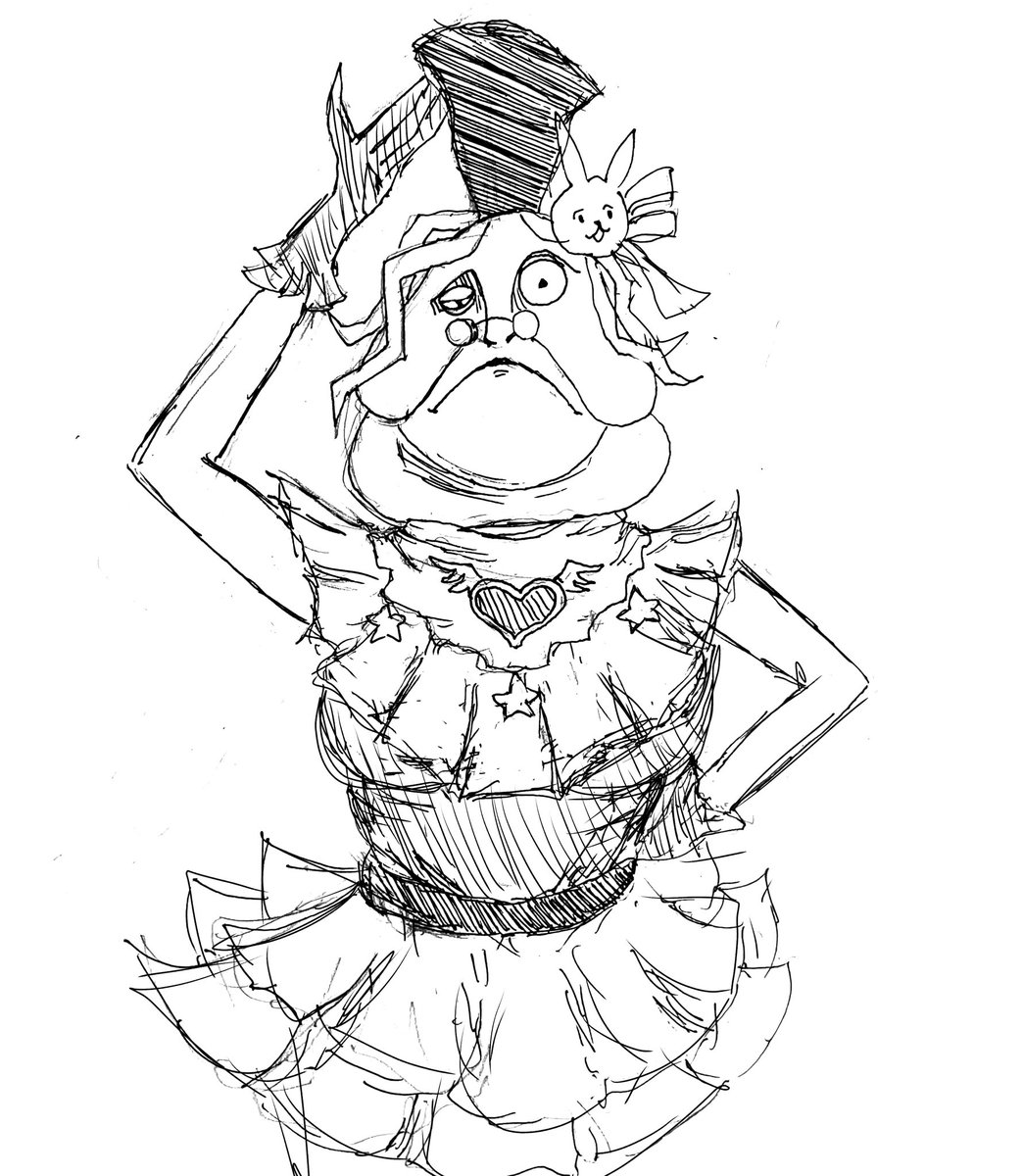 tatataba1129's tweet image. らくがきしてたら化け物出来上がりました