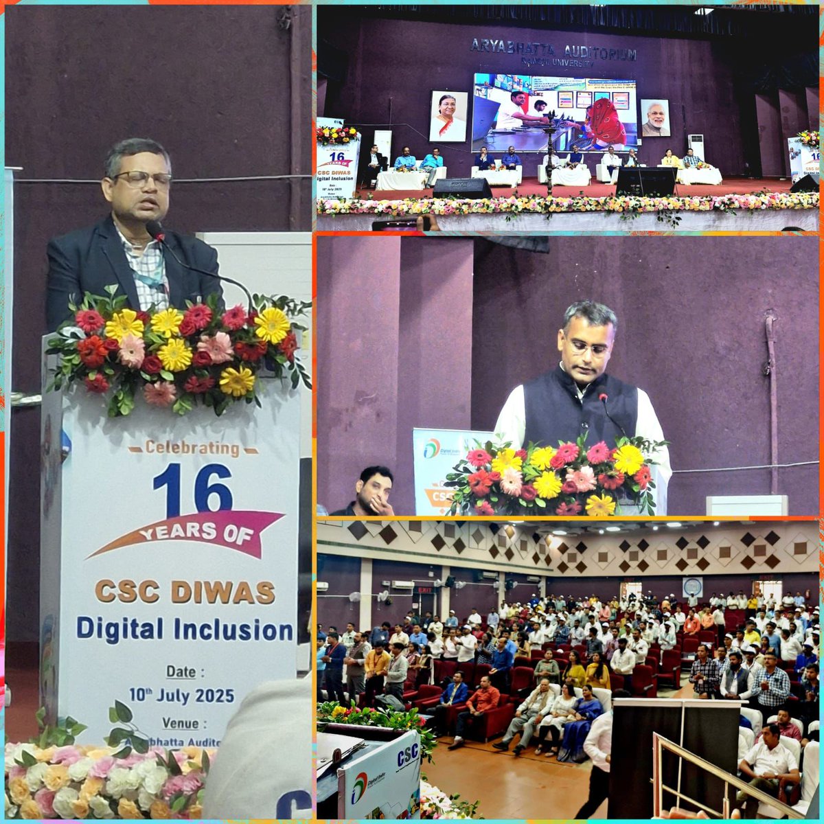 VikramV05986686's tweet image. 16वां CSC दिवस समारोह आर्यभट्ट ऑडिटोरियम, रांची विश्वविद्यालय में आयोजित किया गया। विशेष सचिव श्री प्रदीप हज़ारी और 300+ VLEs की गरिमामयी उपस्थिति रही। CSC झारखंड में डिजिटल सेवा, सुशासन और सशक्तिकरण का आधार बन चुका है। #CSCDiwas #DigitalIndia 
@CscSahibganj @CscKoderma