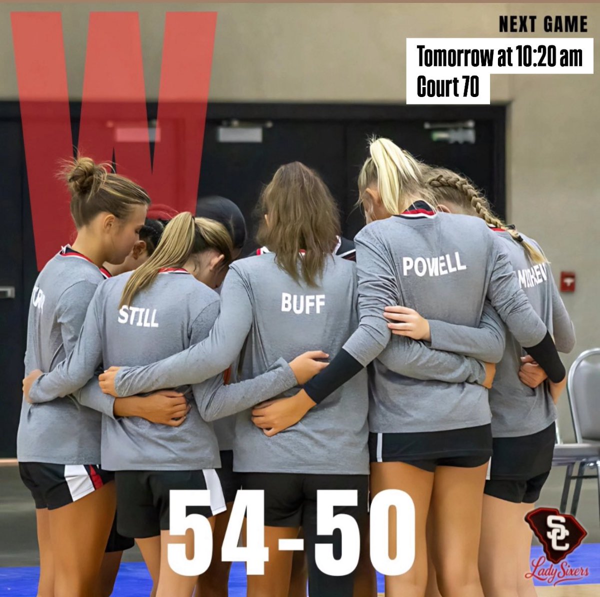 Ended day one 1-0!! Back at it tomorrow at 10:20am on court 70!! <a href="/ScSixers/">SC Lady Sixers</a>